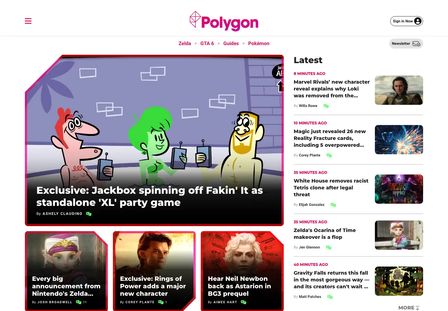 Polygon.com preview
